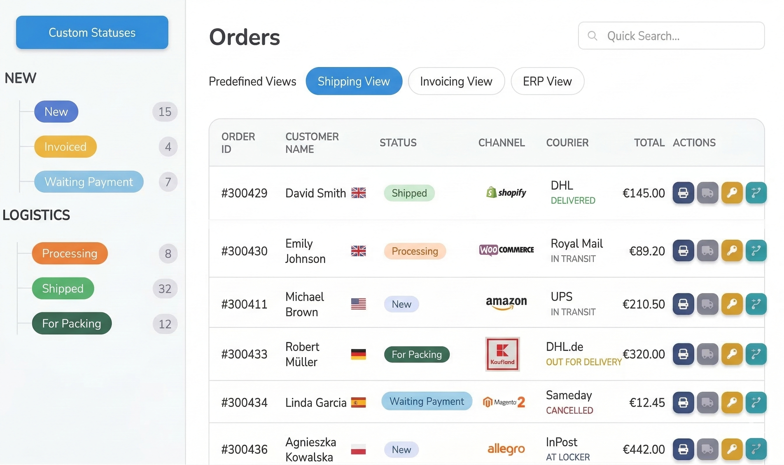 easySales order management dashboard