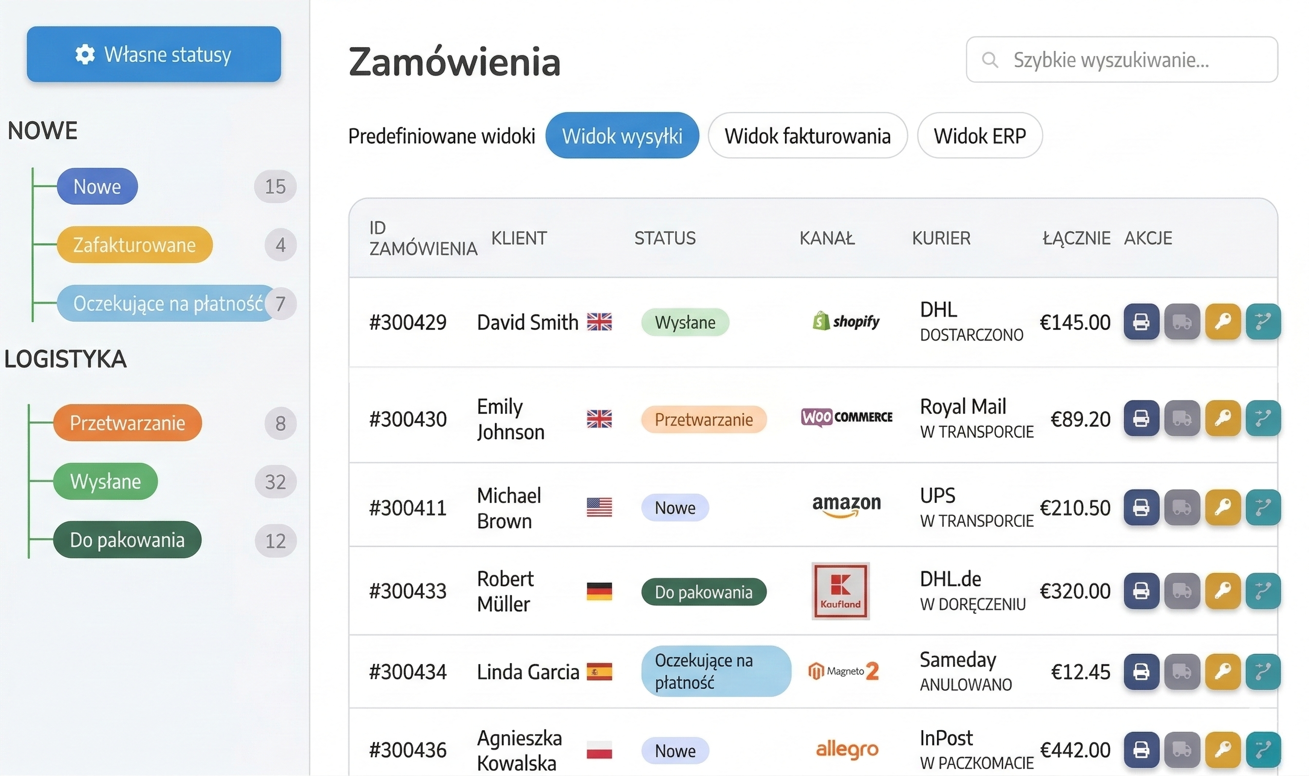 easySales order management dashboard